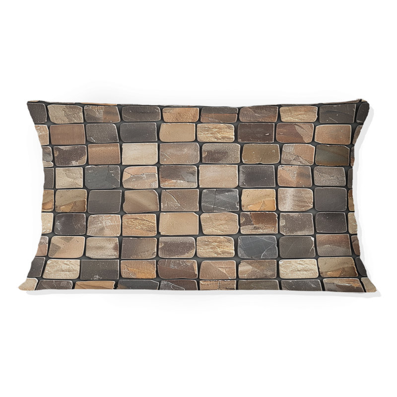 Carreaux de mosaïque brun II - coussin lombaire moderne