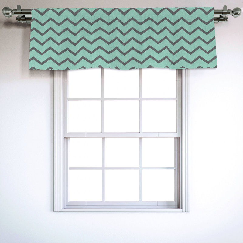 Sateen Chevron Ruffled Window Valance