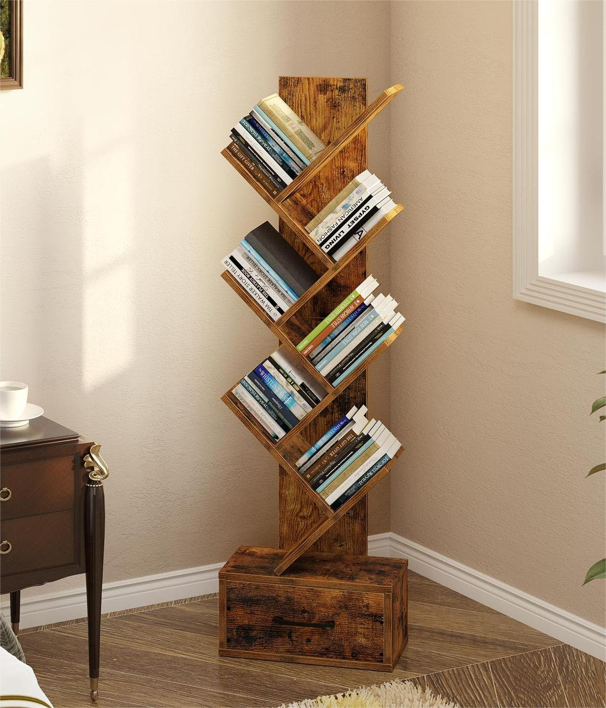 Crestone 7 Shelf Tree Bookshelf Bookshelf With Wooden Drawer Free Crestone 7 Shelf Tree Bookshelf Bookshelf With Wooden Drawer Free