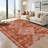 Boho Machine Washable Rug with Rubber Backing for Living Room Non-Slip Dining Room Rug Easy-Cleaning Floor Carpet for Bedroom Office Playroom_OKPHO_338N_Geometric_Brick Red-888334865