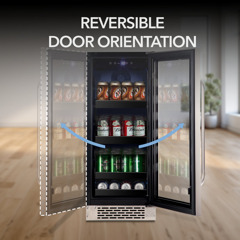 Whynter 15" Stainless Steel Undercounter Beverage Refrigerator with Reversible Door