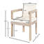 Ensemble de 2 chaises de salle à manger en bois d'acacia, fauteuils avec coussins crème, fauteuil d'appoint en tonneau, ensemble de chaises d'appoint de cuisine confortables pour balcon, cour, jardin, blanc clair-129351316