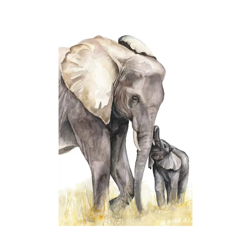 Elephants by Kira Balan - Wrapped Canvas Gallery-Wrapped Canvas Giclée, 30.48 cm H x 45.72 cm W