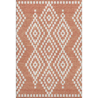 Premium Machine Washable Prisco Salmon Rug