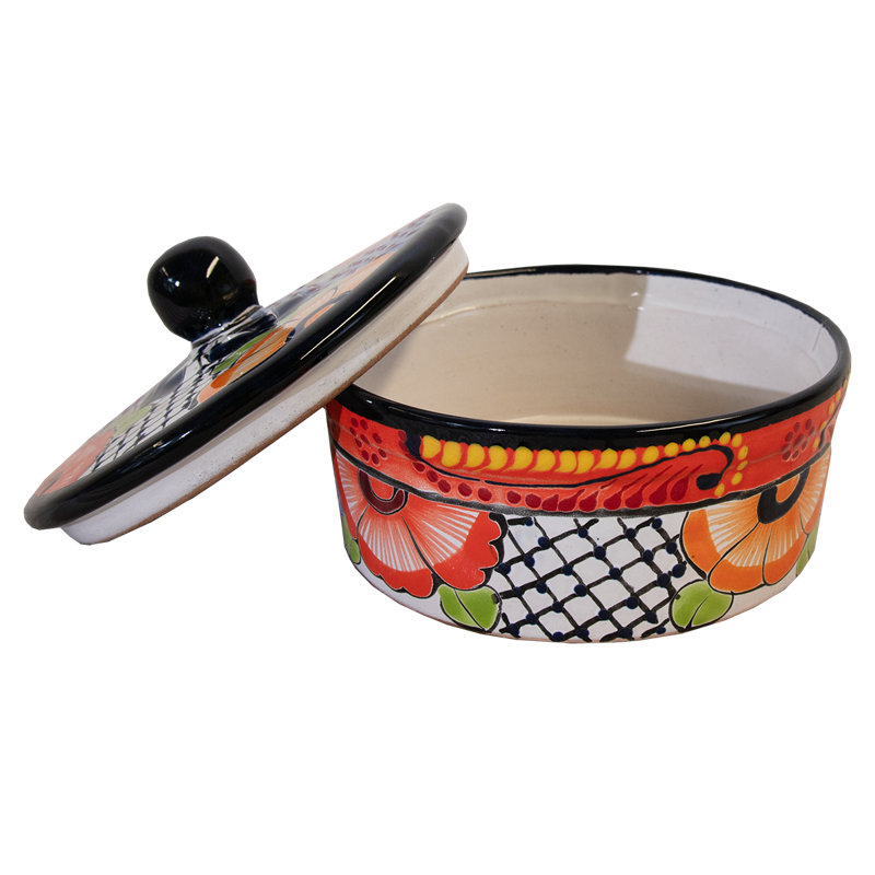 Round Lidded Tortilla Server - Orange