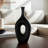 Ethean Decorative Stoneware Ceramic Vase with Sculptural Modern Silhouette and Textured Oval Body for Contemporary Display Appeal-1867914534