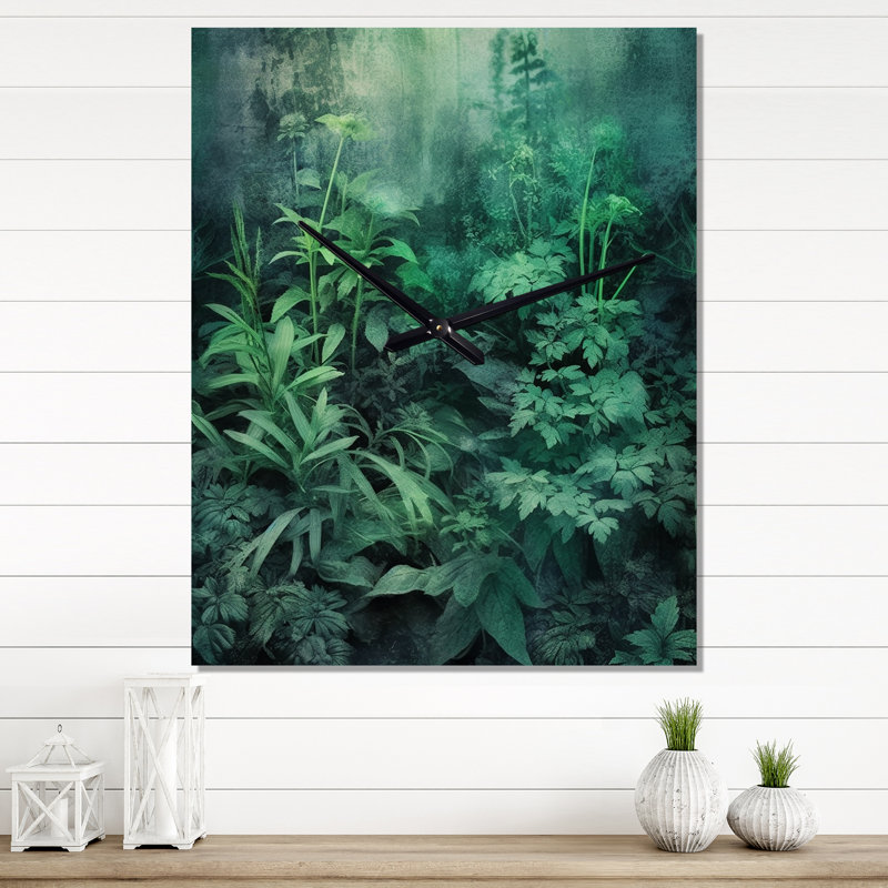 Jardin des herbes - Horloge murale moderne florale, Grand