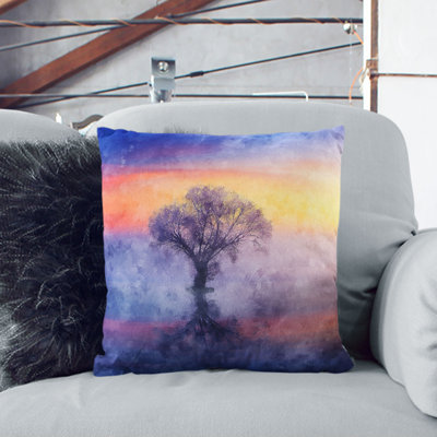 Tree Reflecting upon the Lake Cushion with Filling