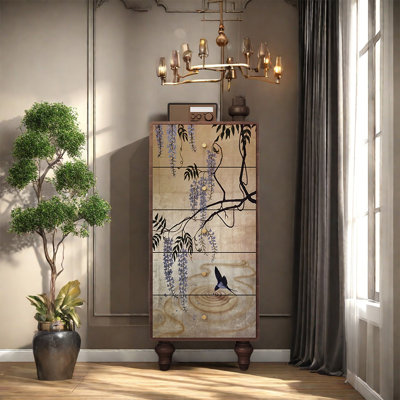 Five Drawer Wooden Storage Cabinet