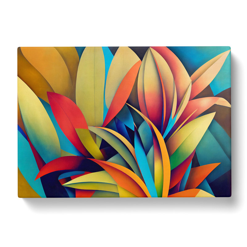 Bewitching Tropical Flowers Abstract - Wrapped Canvas, 35cm H x 50cm W x 3cm D
