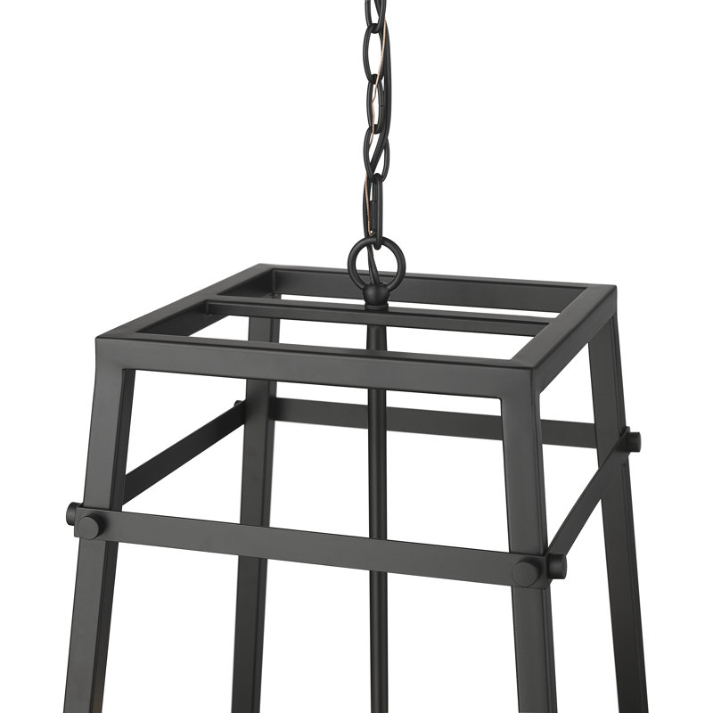 Luminaire suspendu 4 lumières Tellsa - Noir mat, H 24 po x l 15 po x P 15 po
