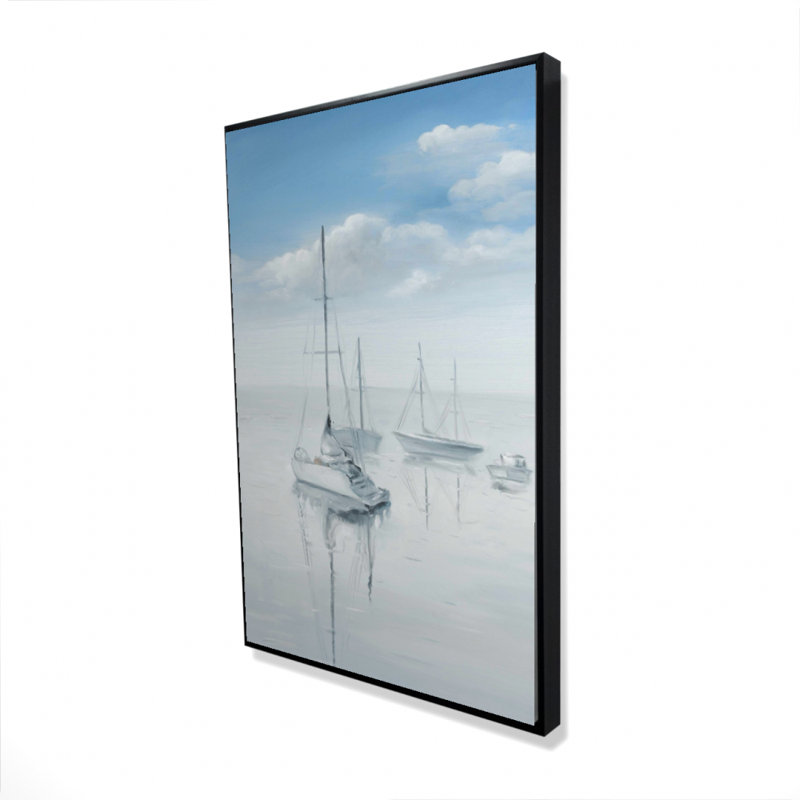 "Voiliers sur le lac tranquille" sur toile