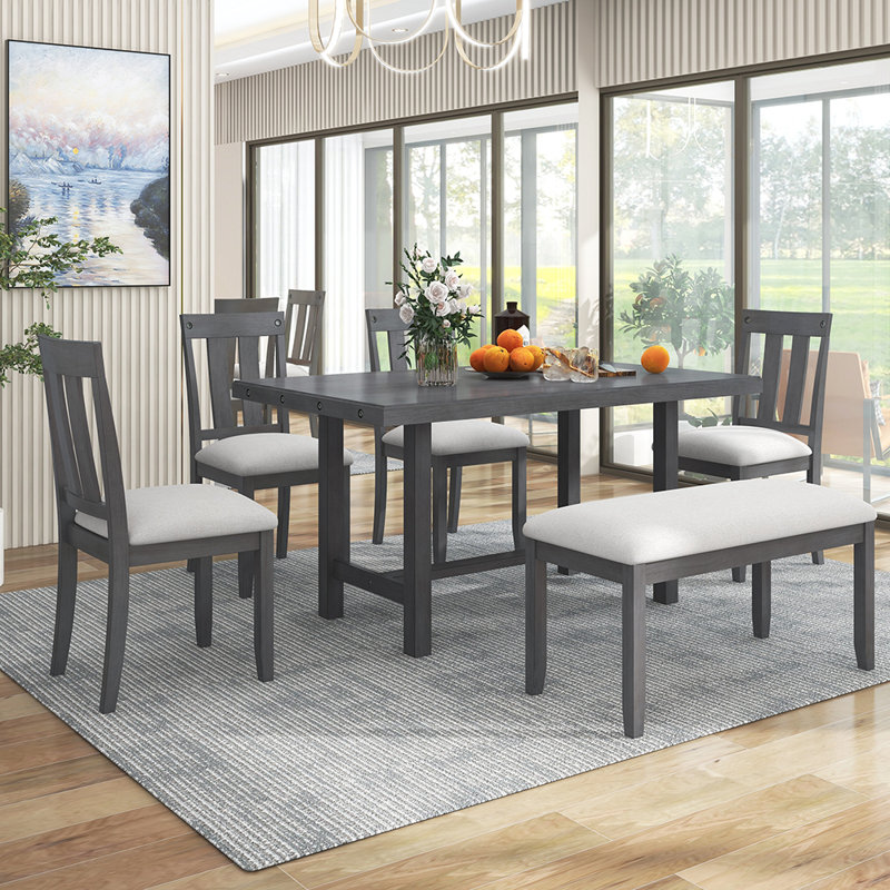 6 - Person Pedestal Dining Set