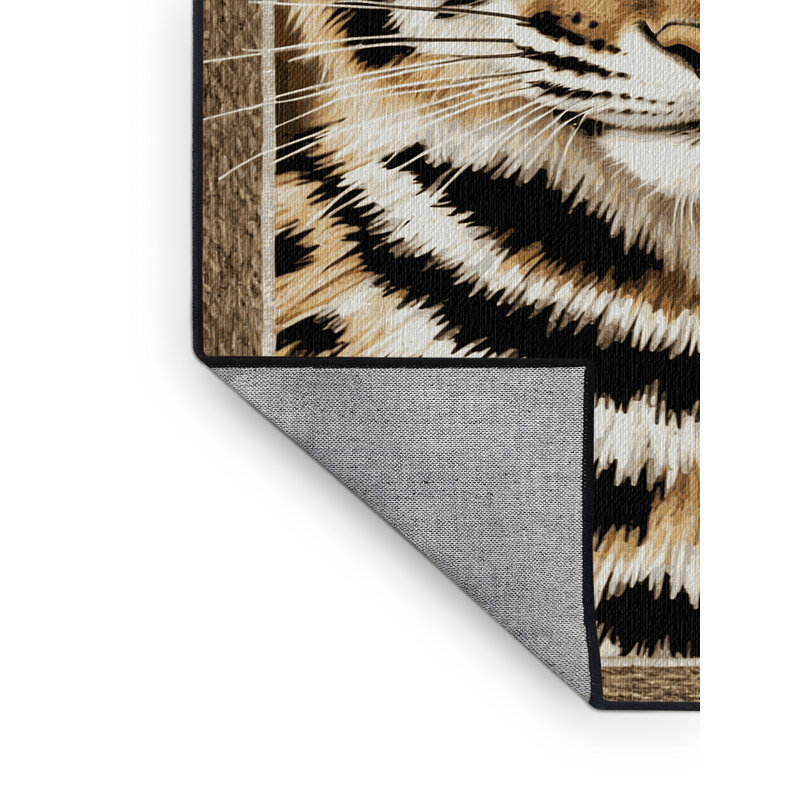 Washable Bobcat Big Cats Area Rug, Rectangle 4' x 6'