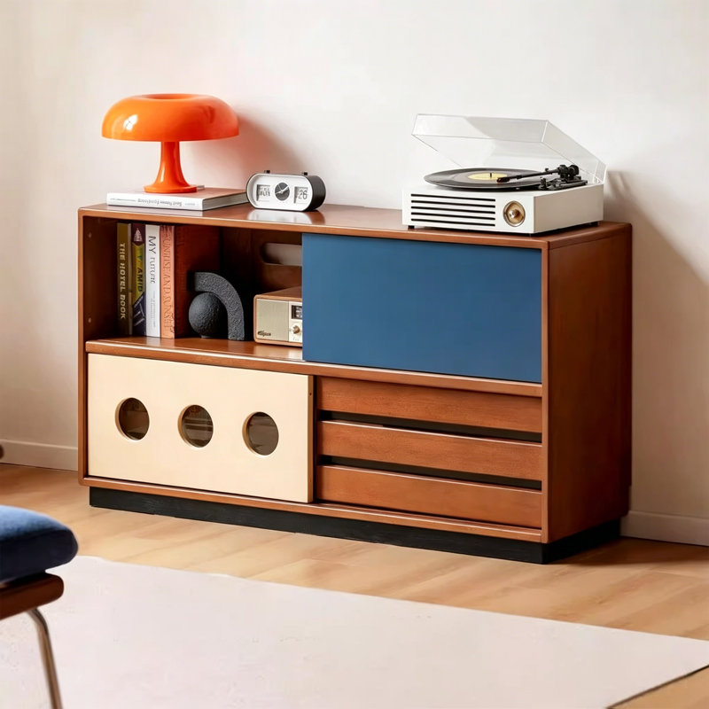 Buffet de couleur de plancher, Bleu / Brun