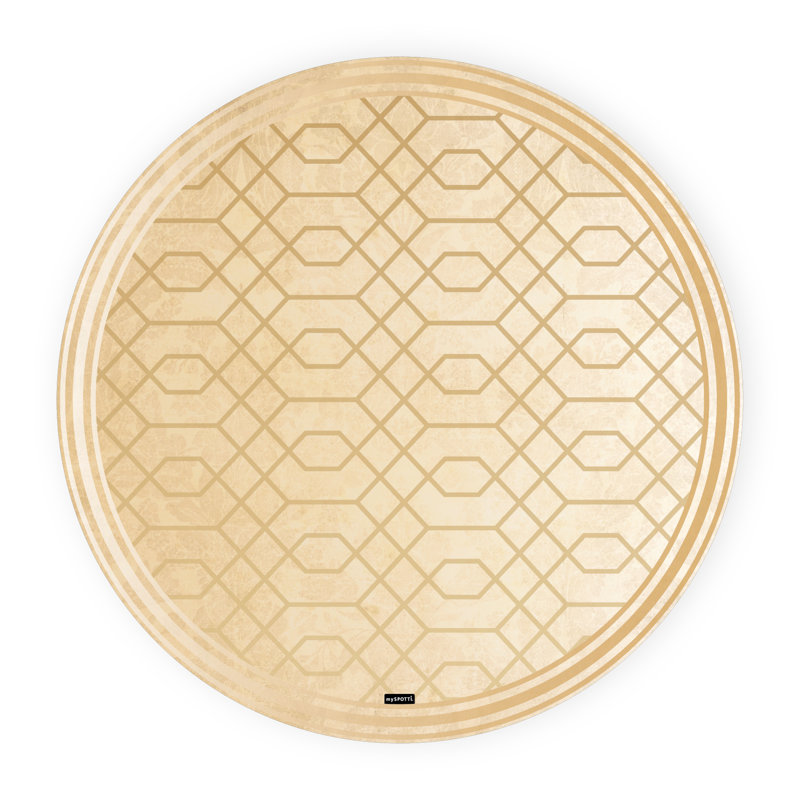 Bynoe Geometric Water Resistant Anti-Fatigue Non-Skid Kitchen Mat, Round 68cm