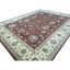 Tapis crème et rouge noué à la main de haute qualité