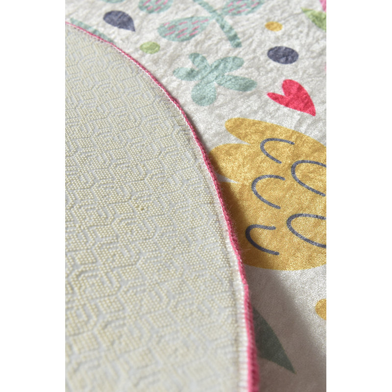 Antibacterial Round Carpet, 39.4 Inches Diameter, 100% Polyester, 0.2 Inches Pile Height | Non-Slip Underside, Machine Washable | Perfect for Living Room, Bedroom, and Playroom, Soft and Durable Design