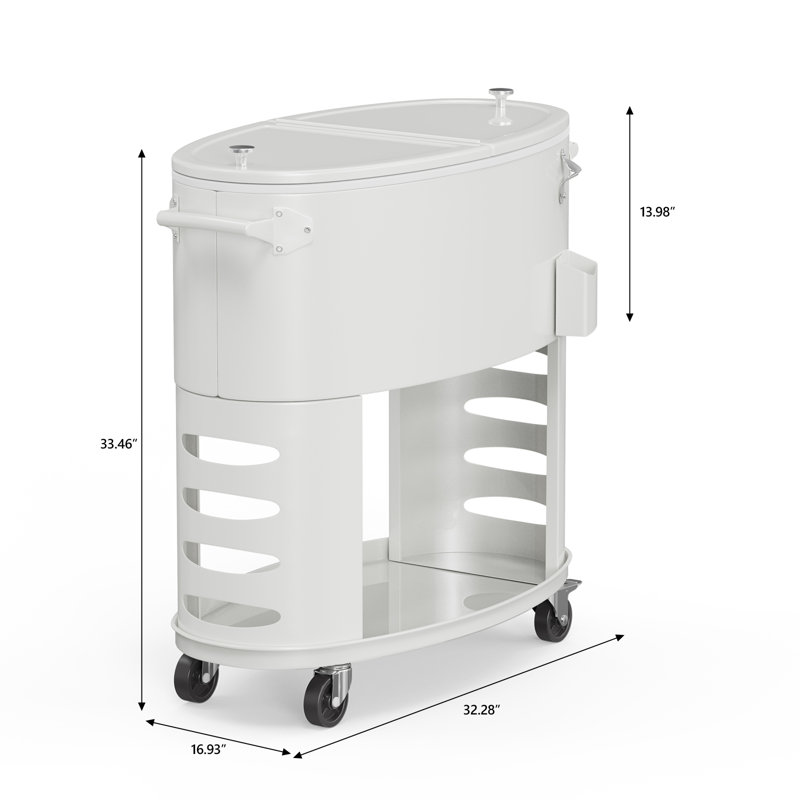 Chariot de glacière 70QT, Blanc