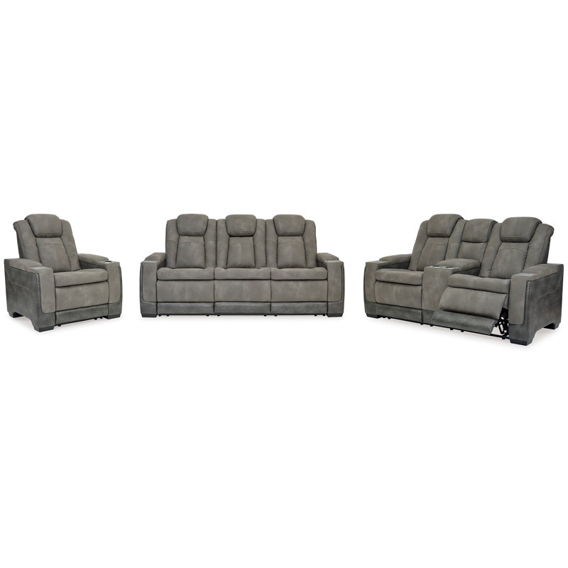 Canapé inclinable, causeuse et fauteuil inclinable propriétaire, Gris