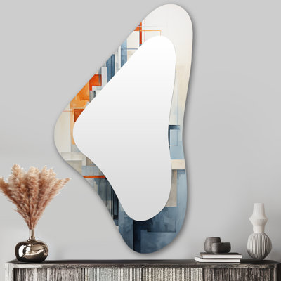 Colorful Mid Century Abstract Architectures I - Miroir mural de forme asymétrique Mid-Century