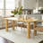 67" Rectangular Solid Oak Wood Pillar Leg Dining Table For 6-96643874