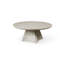 Table basse ronde en chêne blanc 35,4 po avec pieds triangulaires sculptés-2108272046-2108272040