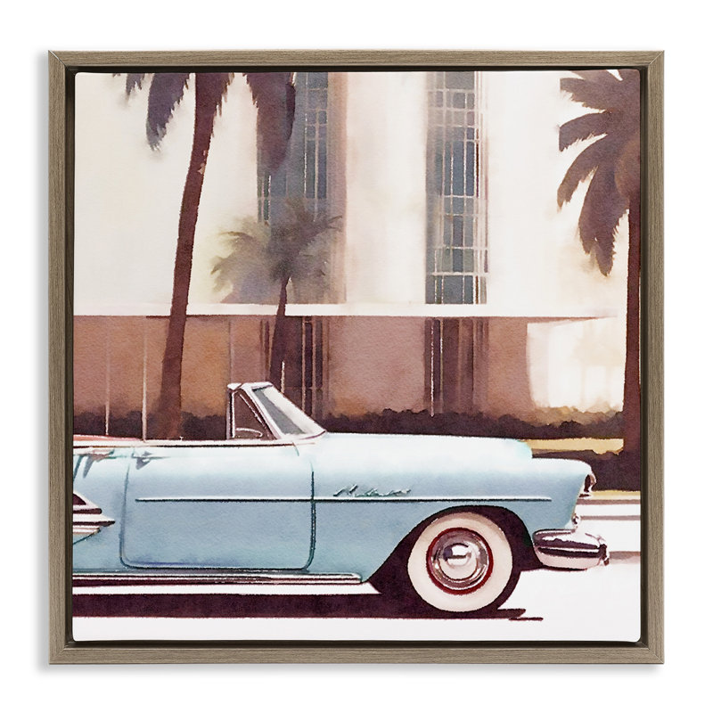 Art tropical sur toile encadrée dorée, scène tropicale classique par Noah Bay, Cadre flottant orme Montalcino