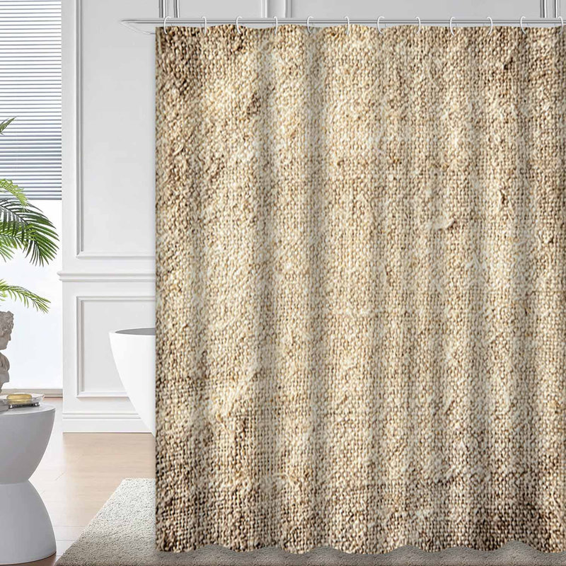 Bois naturel tissé naturel en toile de jute avec 12 crochets, L 72 po x l 72 po