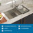 Double Bowl(50/50) Undermount Sink- 36" X 19" Double Bowl Kitchen Sink 16 Gauge With Two 10" Deep Basin