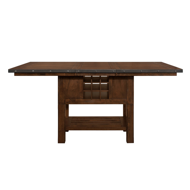 Ivaylo 6Pc Wooden Dining Table Set, Kitchen Table Set with Extension Leaf,Drawers ,Wine Rack Table