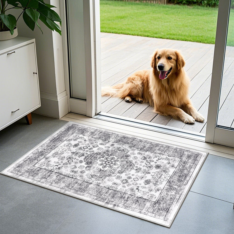 Machine Washable Non-Slip Kitchen Mat, Gray