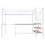 Lit mezzanine double en métal avec bureau et échelle de rangement latérale-394978546