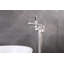 Robinet de baignoire autoportant monocommande à fixation au sol avec douche à main-61412605