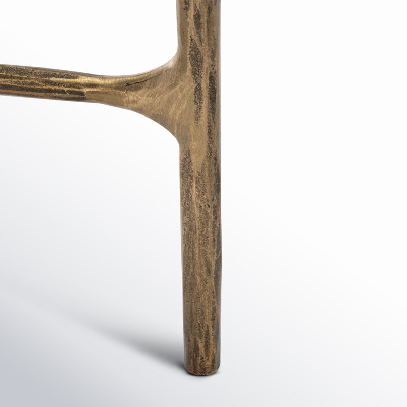 Evelynn End Table, Brass, Clear