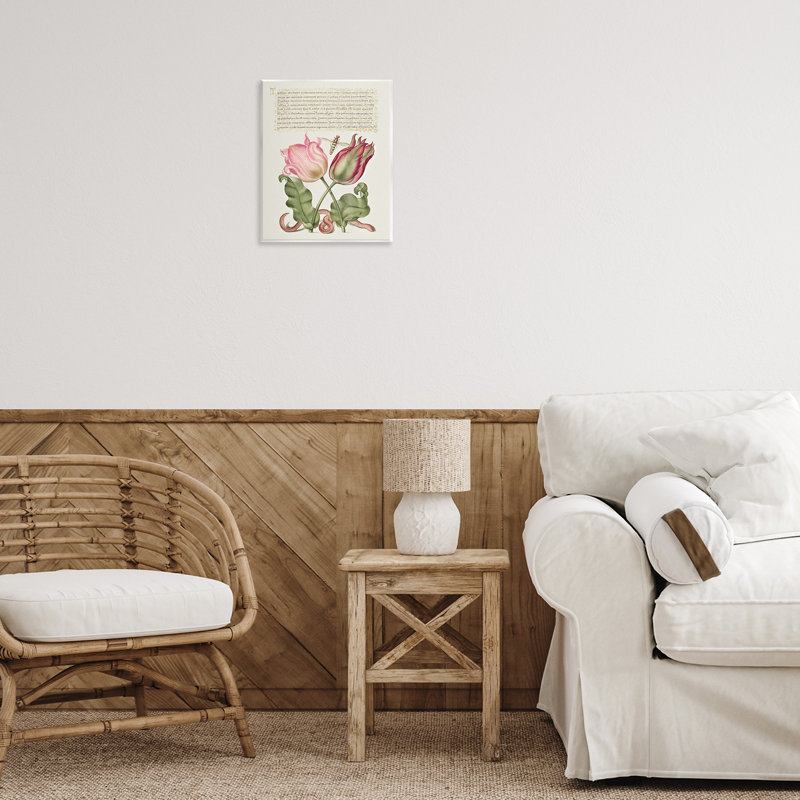 Tulipes et insectes, art mural antique par Melissa Wang