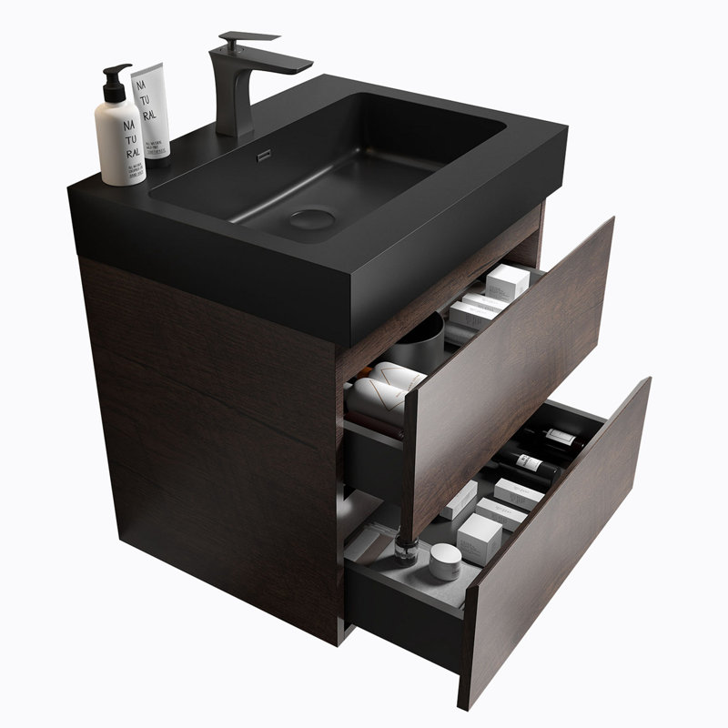 Ensemble de meuble-lavabo simple 24 po avec surface solide Farmington
