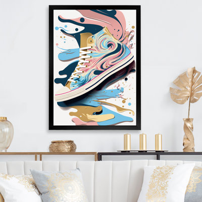 Chaussure rose et bleue Deco Sneaker - impression sur toile