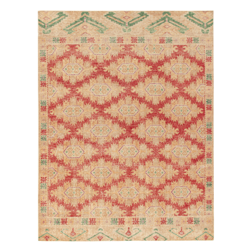 Distressed Homage Wool Geometric Area Rug, Rectangle 9' x 12'