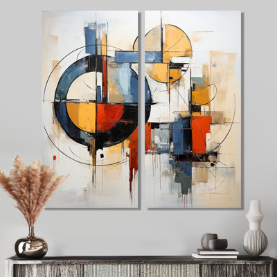 Fusion colorée de style Mid-Century abstrait - Impressions d'art moderne Mid-Century sur toile