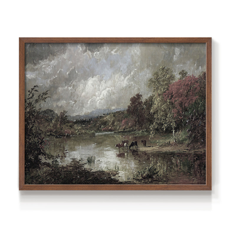Paysages rétro - CLXV - reproduction encadrée, H 11 po x l 14 po, Noyer