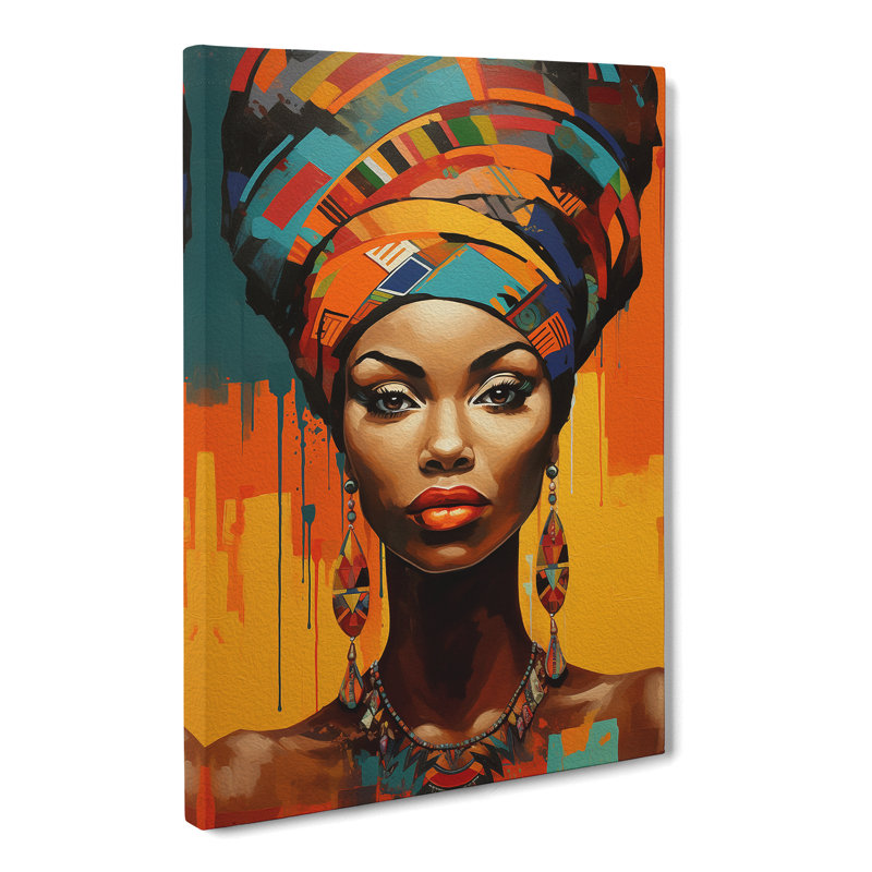 African Woman Modern Art - Wrapped Canvas, 76cm H x 50cm W x 3cm D