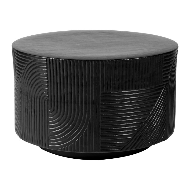 Provenance Signature Outdoor Round Side Table, Gloss Coal