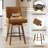 Extra-Wide 360° Swivel Bar Stool With Pocket Spring Seat & Solid Wood Base-1031658704