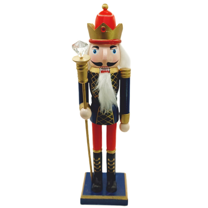 Casse-noisette de Noël le roi.  Décoration festive classique en bois F07M14-38-N01724B
