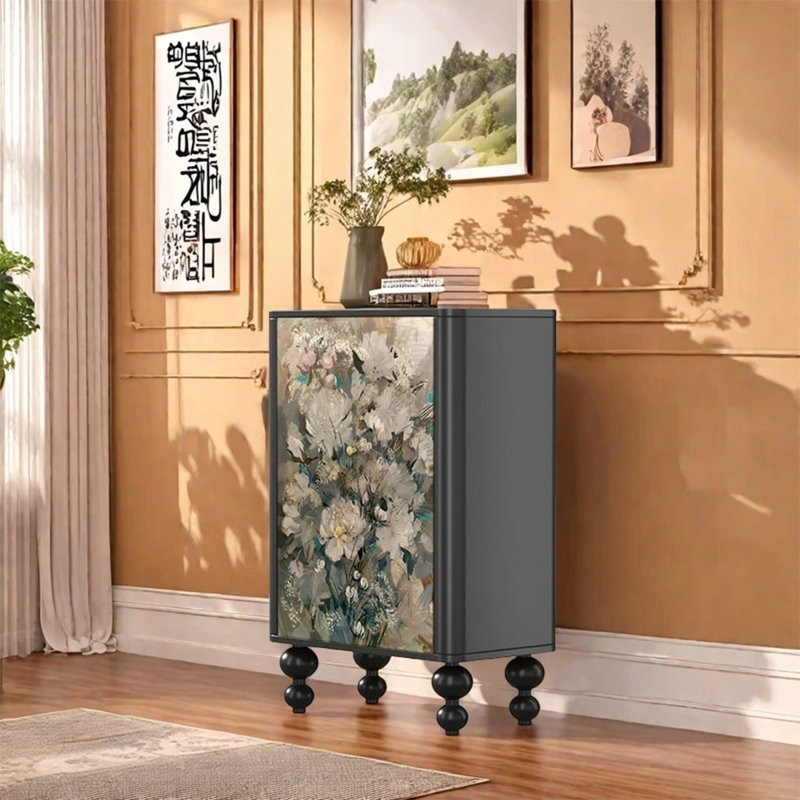 Armoire de rangement décorative avec cadre en bois de pin