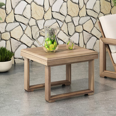 Table d'appoint en bois 51 x 51 x 39 cm, style rustique, pour un confort optimal dans le jardin ou sur la terrasse.