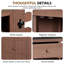 Îlot de cuisine extérieure avec table de cuisson en acier inoxydable, armoire de rangement et tiroirs pour jardin-133774499