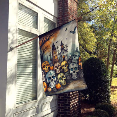 Double Sided 40'' H x 28'' W Polyester Halloween House Flag