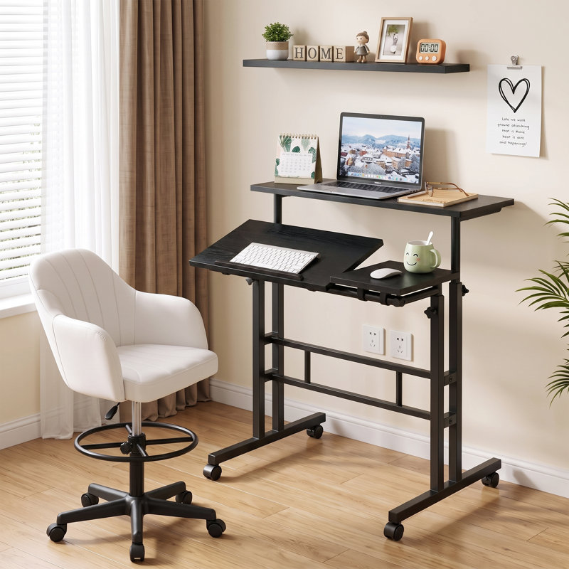 Ensemble de bureau à domicile et chaise, ensemble de chaise ergonomique moderne pour bureau, Black
